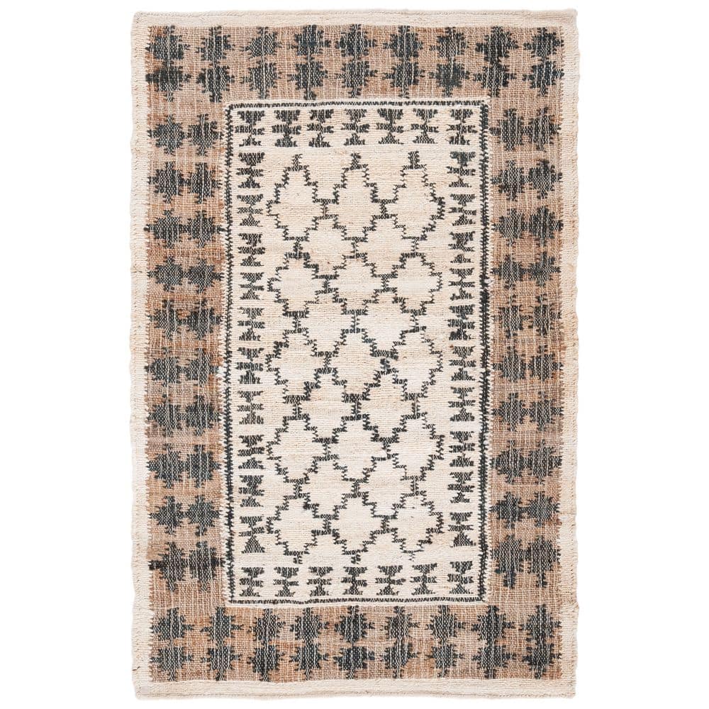 Ivory and Grey 3 x 5 ft. Handmade Flat Woven Kilim Area Rug