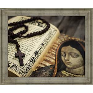 "Rosary In Bible" By Kbuntu Framed Print Religious Wall Art 28 in. x 34 in.