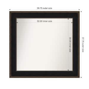 Mezzanine Espresso 39.75 in. x 37.75 in. Custom Non-Beveled Wood Framed Bathroom Vanity Wall Mirror