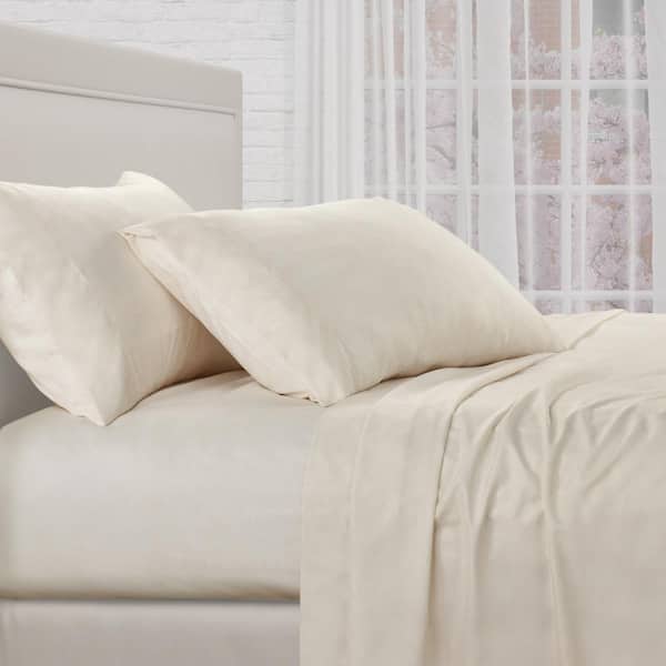 Unbranded Rooney 4Pc. Cream Polyester Queen Sheet Set 80 X 60"