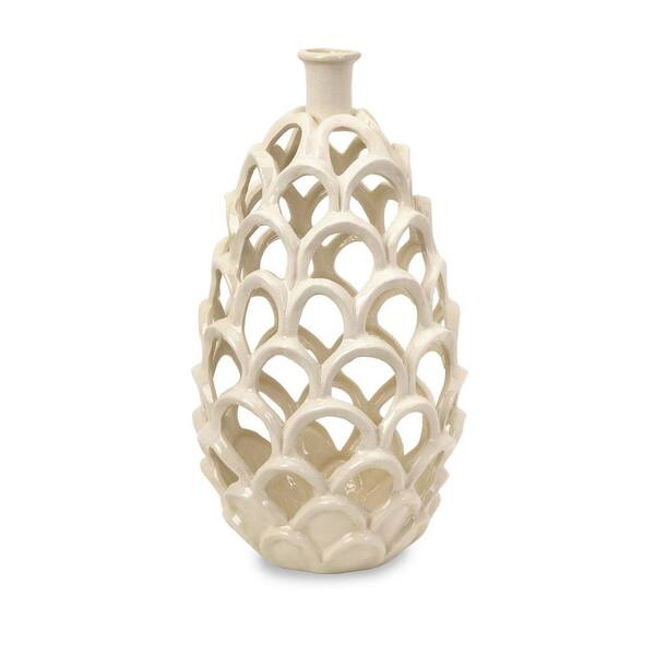Filament Design Lenor 19 in. Ceramic Decorative Vase in Ivory