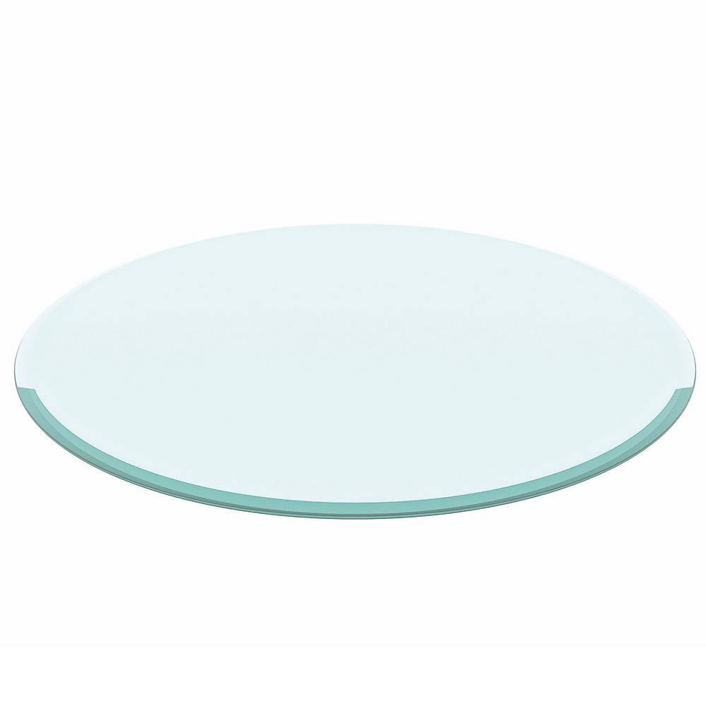 35.8 in. Round 0.4 in. Thick Tempered Glass Table Top with Beveled Polished Edge, Clear price history on PriceWatchPro