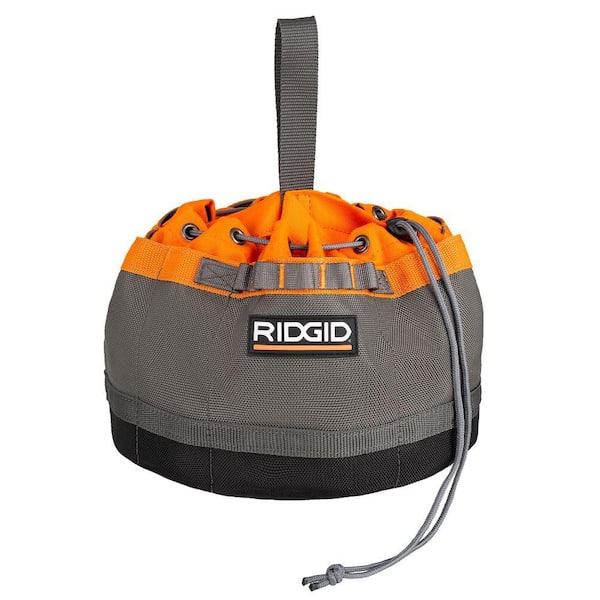 Ridgid 10 in. 19 Pocket Professional Grade Small Parts Organizer Tool Bag, Orange/Black/Gray