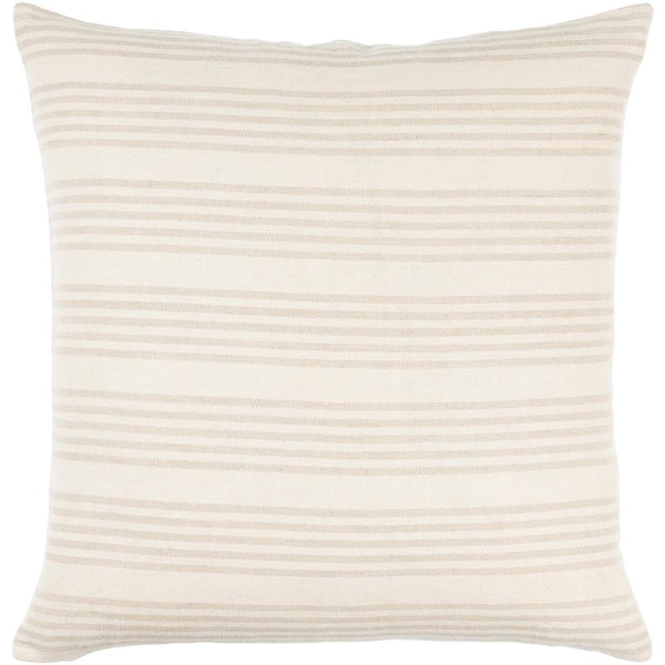 Livabliss Becki Owens Modern Mindy Accent Pillow Cover with Polyfill Insert, 18 in. L x 18 in. W, Cream