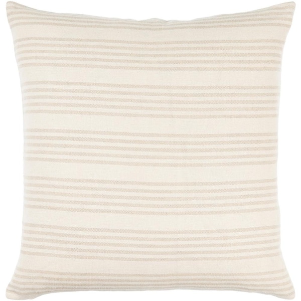 Surya Becki Owens Modern Mindy Accent Pillow Cover with Down Insert, 20 in. L x 20 in. W, Cream