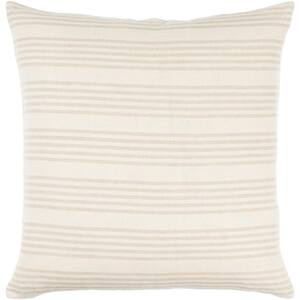 Becki Owens Modern Mindy Accent Pillow Cover with Polyfill Insert, 22 in. L x 22 in. W, Cream