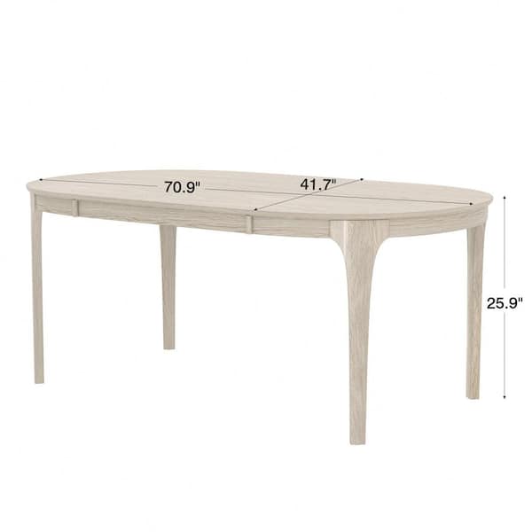 Farmhouse Wood Top Oval Dining Table Set with Upholstered Chairs – 5 Piece Gray Kitchen Set for 4