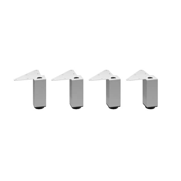 Richelieu Hardware (4-Pack) 4 3/4 in. (120 mm) Stainless Steel Metal Square Furniture Leg with Leveling Glide
