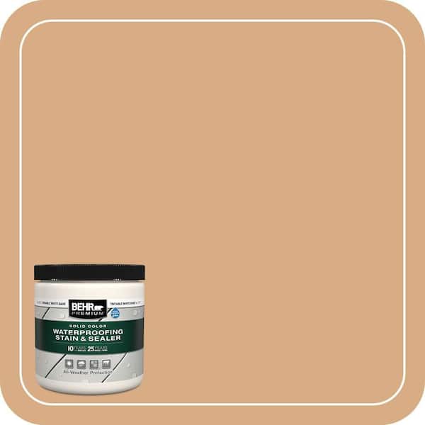 8 oz. #SC-127 Beach Beige Solid Color Waterproofing Exterior Wood Stain and Sealer Sample