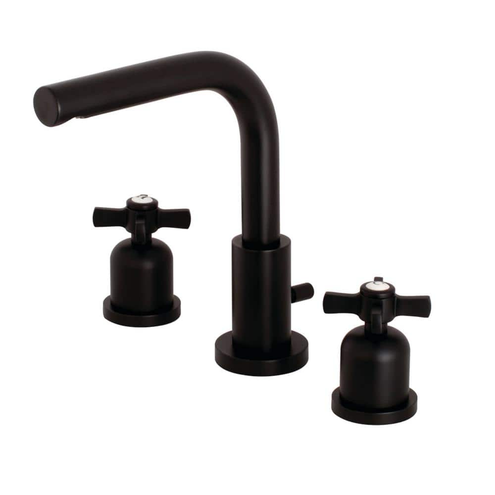Kingston Brass Millennium 8 in. Widespread 2-Handle High-Arc Bathroom Faucet in Matte Black HFSC8950ZX - The Home Depot Kingston Brass Millennium 8 in. Widespread 2-Handle High-Arc Bathroom Faucet in Matte Black HFSC8950ZX - The Home Depot