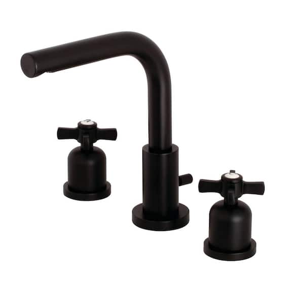Kingston Brass Millennium 8 in. Widespread 2-Handle High-Arc Bathroom Faucet in Matte Black