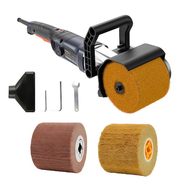 10 Amp Corded 8 in. 1300-Watt Handheld Electric Stainless Steel Polisher With 3-Polishing Wheels