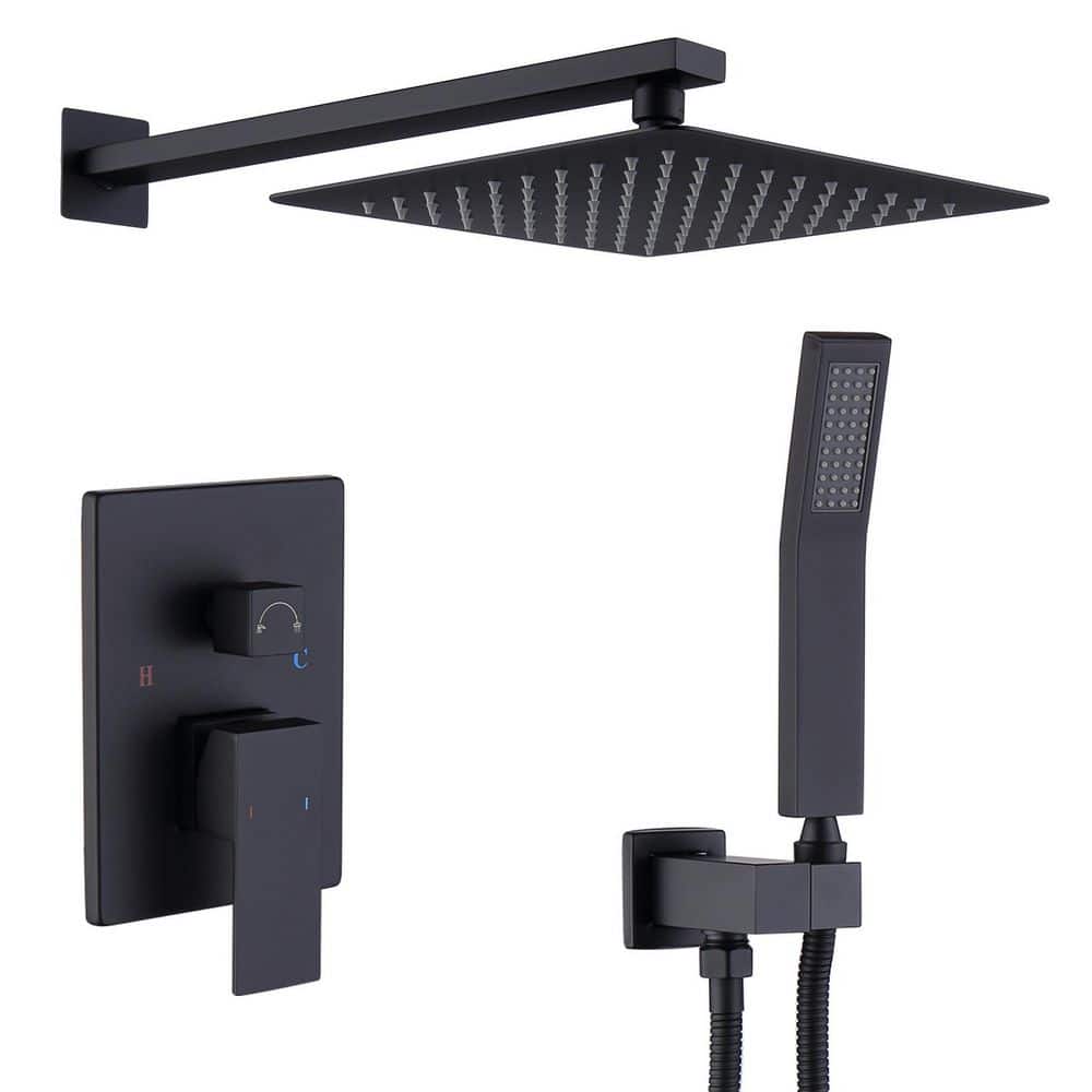 Single Handle 1-Spray Shower Faucet 2.5 GPM with Hand Shower in Matte Black price history on PriceWatchPro
