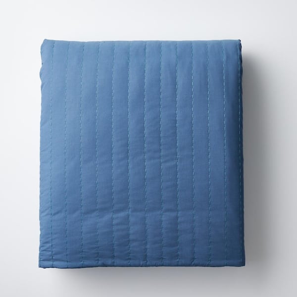 The Company Store LaCrosse Smoke Blue Standard Quilted 25 lb. Weighted Blanket