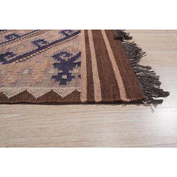 Brown 5 ft. x 8 ft. Hand Knotted Wool Contemporary Modern Knot Area Rug