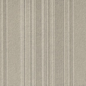 Peel and Stick First Impressions Barcode Rib Dove 24 in. x 24 in. Commercial Carpet Tile (15 Tiles/Case)