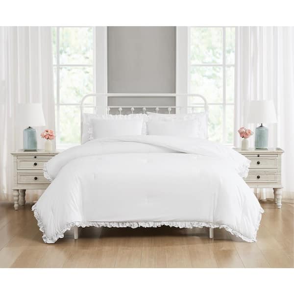 Unbranded 2-Piece White Cotton Twin/Twin XL Comforter Set
