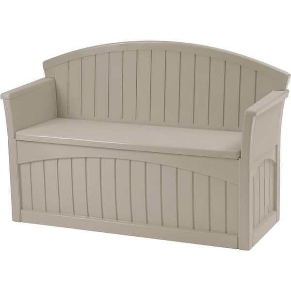 50 Gal. Taupe Resin Outdoor Storage Bench