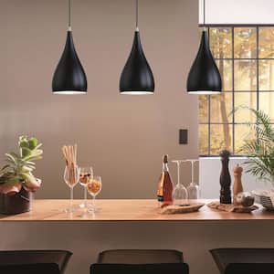 1-Light Cone Island Chandelier Modern Industrial,Minimalist Pendant Light,Black Hanging Lamp for Kitchen,Living Room