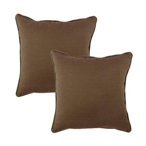 Hampton Bay Wheaton Texture Outdoor Throw Pillow (2-Pack)-DISCONTINUED