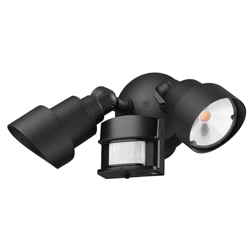 Matte Black Aluminum 24W Integrated LED Security Floodlight