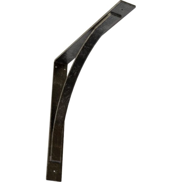Ekena Millwork 3 in. W x 24 in. H x 24 in. D Morris Antiqued Warm Silver Steel Bracket