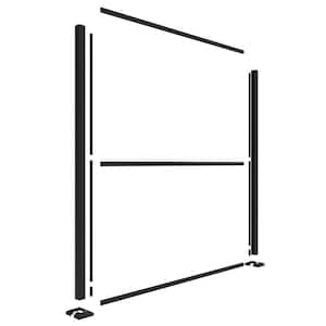 3 ft. x 6 ft. Matte Black Aluminum Decorative Screen Panel Decorative Screen Frame Kit