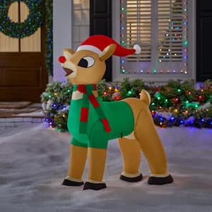3.5 ft. LED Rudolph Inflatable