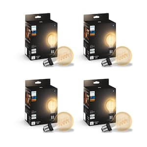 60-Watt Equivalent G25 Smart LED Vintage Edison Soft White (2700K) with Bluetooth (4-Pack)