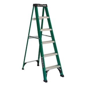 6 ft. Fiberglass Step Ladder with 225 lbs. Load Capacity Type II Duty Rating