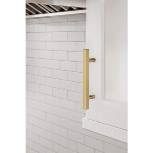 10-Pack Bar Pulls Square 3 3/4 in.  96mm  Modern Champagne Bronze Bar Cabinet Pulls