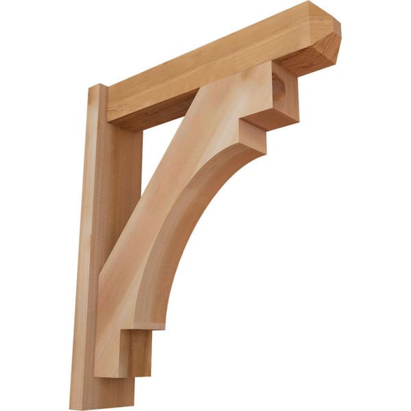 Ekena Millwork 6 in. x 28 in. x 24 in. Western Red Cedar Merced Craftsman Smooth Outlooker