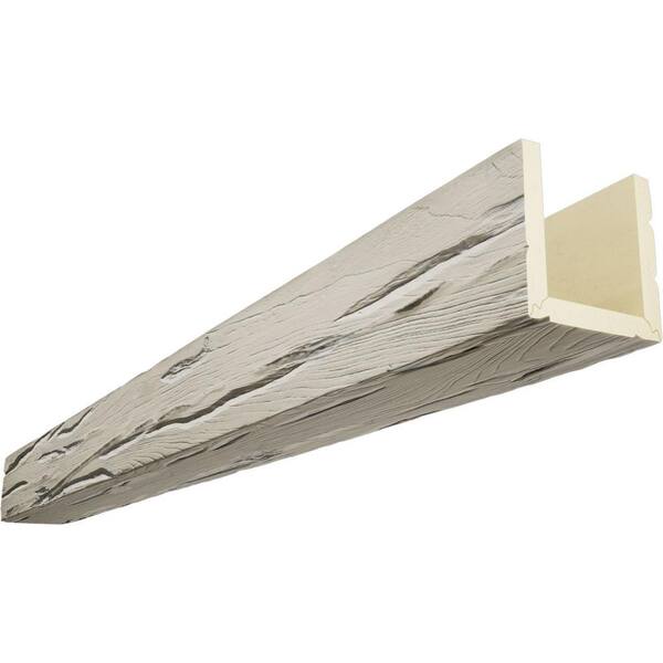 Ekena Millwork Endurathane 6 in. H x 4 in. W x 24 ft. L Riverwood Driftwood Faux Wood Beam