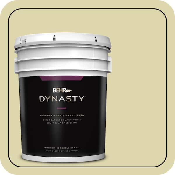 BEHR DYNASTY 5 gal. #MQ4-40 Primitive Green One-Coat Hide Eggshell Enamel Interior Stain-Blocking Paint & Primer