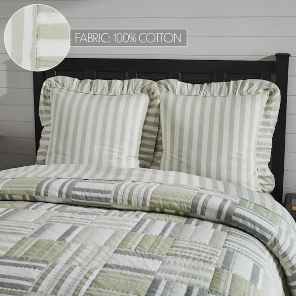 VHC Brands Sawyer Mill Ticking Stripe Pillowcase, Charcoal