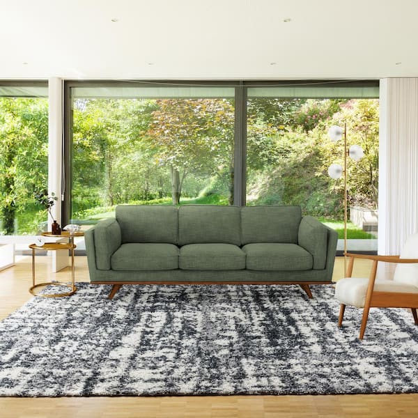 Anjou Myra Gray 9 ft. x 13 ft. Abstract Shag Indoor Area Rug