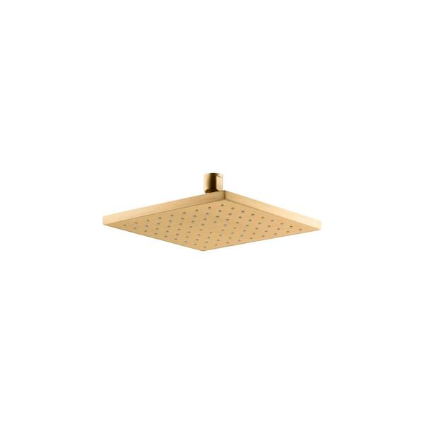 KOHLER 1-Spray Patterns with 1.75 GPM 8 in. Ceiling Mount Fixed Shower Head in Vibrant Brushed Moderne Brass