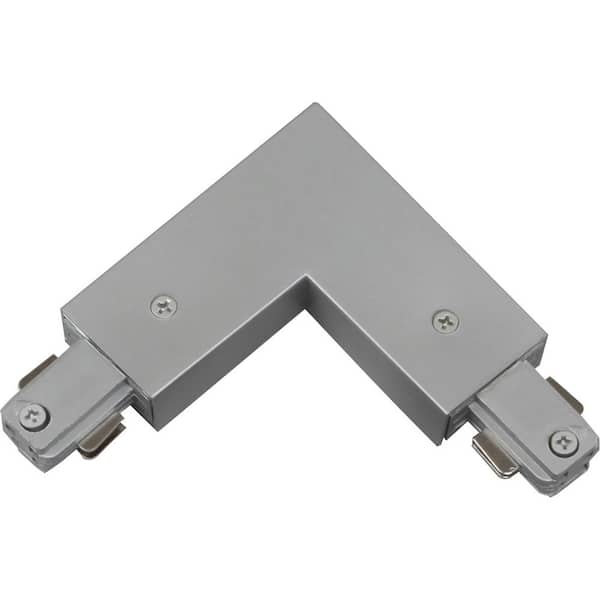 Volume Lighting Silver Gray "L" Connector (90) for 120-Volt 2-Circuit/1-Neutral Track Systems