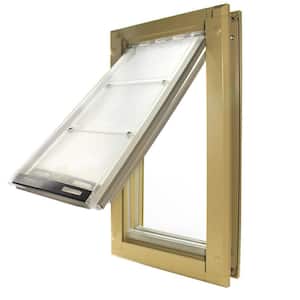 8 in. x 14 in. Medium Double Flap for Doors with Tan Aluminum Frame