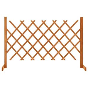 47.2 in. W x 35.4 in. H Orange Firwood Garden Trellis Fence Decorative Fence
