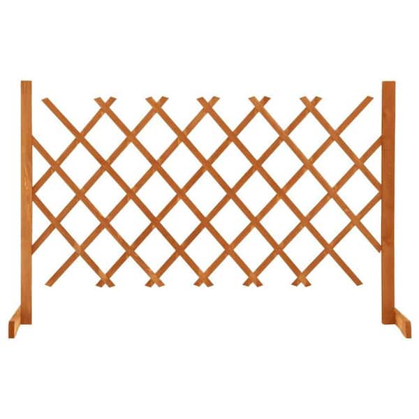 Afoxsos 47.2 in. W x 35.4 in. H Orange Firwood Garden Trellis Fence Decorative Fence