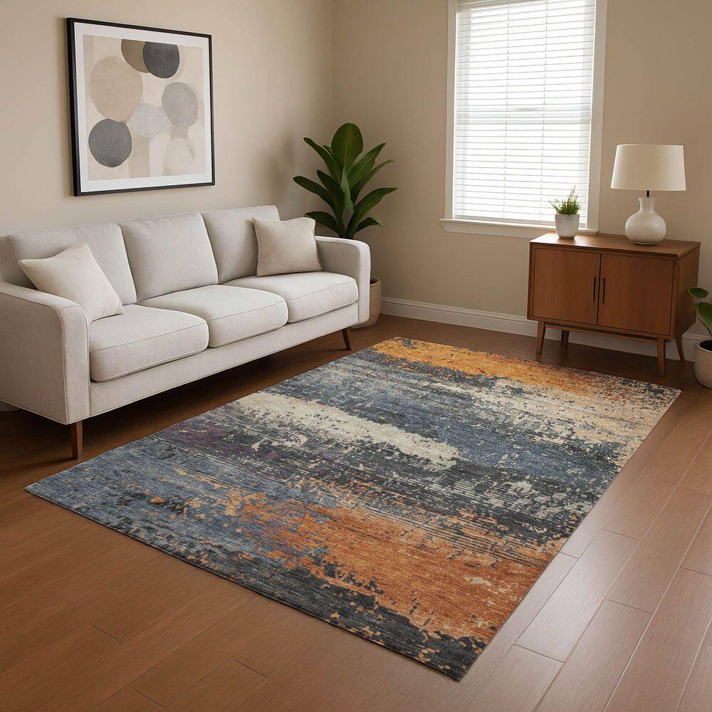Mayfield Premium Machine Washable Abstract AMF1777 Blue 9 ft. x 12 ft. Area Rug price history on PriceWatchPro