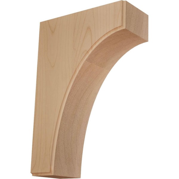 Ekena Millwork 3-1/2 in. x 8 in. x 12 in. Unfinished Alder Clarksville Corbel