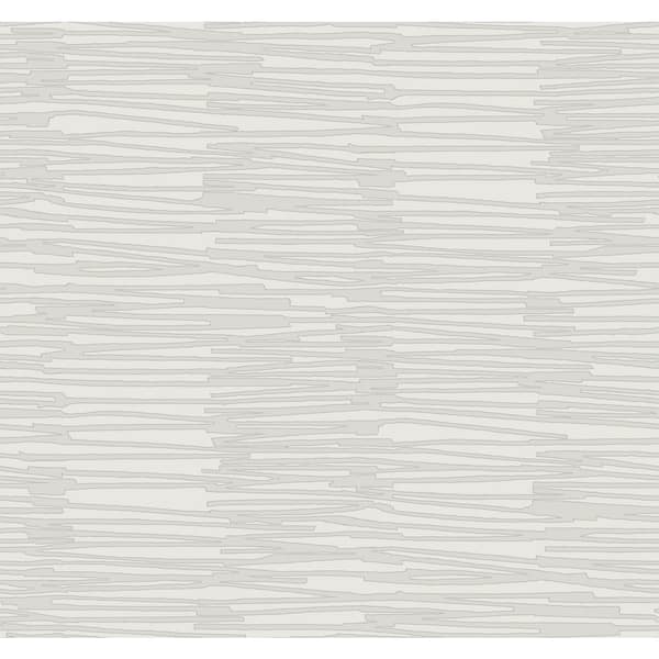 York Wallcoverings Beige and Silver Water Reed Thatch Metallic Non-Pasted Paper Wallpaper