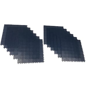 Blue Regenerated 22 in. x 22 in. Polypropylene Interlocking Floor Mat System (Set of 12 Tiles)