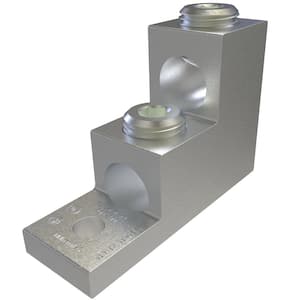 Aluminum Panelboard Lug, Dual Rated, Conductor Range 300-6, 2-Ports, 1 Hole, 5/16 in. Bolt Size, Tin Plated