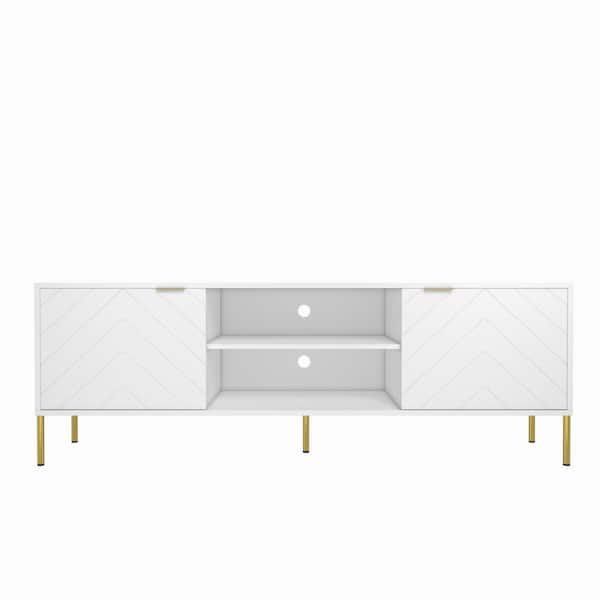 Clihome Modern/Contemporary White TV Cabinet (Accommodates TVs up to 40-in)
