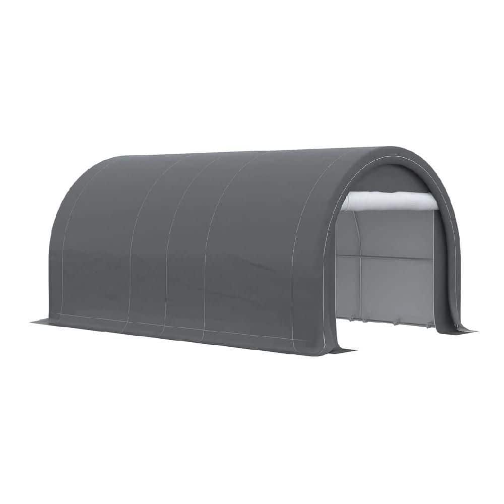 10 ft. x 16 ft. Portable Carport Garage with Anti-UV PE Cover Zippered Door