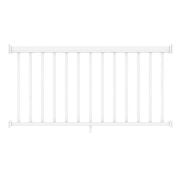 6 ft. x 42 in. White PVC Composite Horizontal Deck Railing Kit with Square Composite Balusters Includes Brackets
