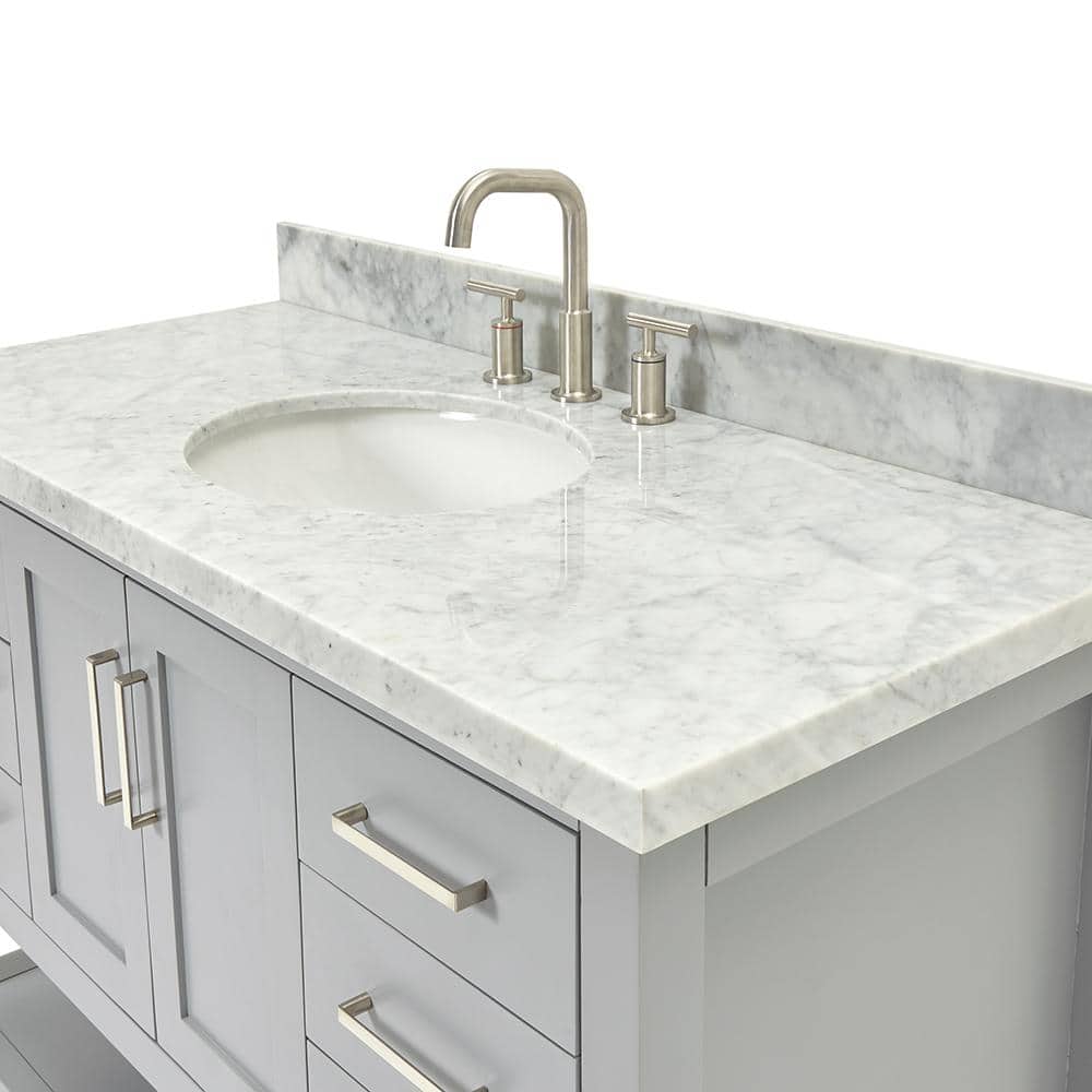 Magnolia Gray 49" Single Bathroom Vanity with Marble Top